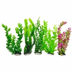 Aquatop Plant 13" Assorted Green Weighted Base Profit Power Pack 5 Pieces