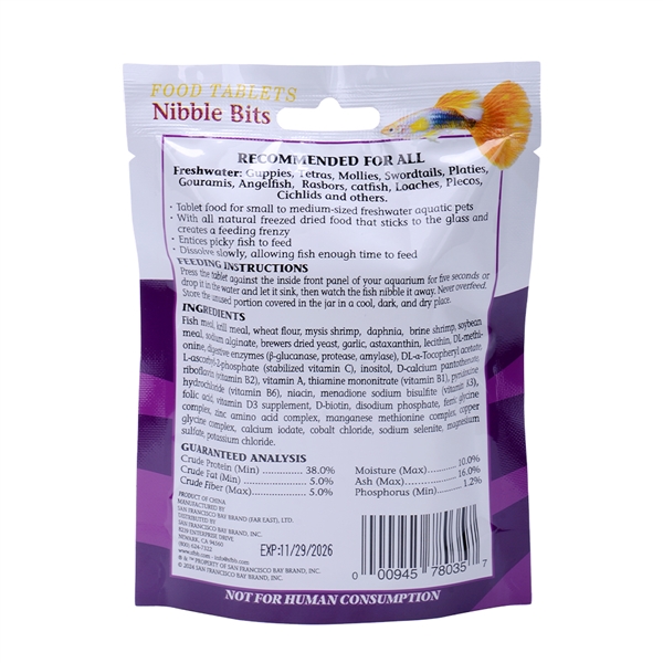 Bay Brand Nibble Bits - Freshwater Carnivore Large Tablets (20mm) 2.1oz - Image 2