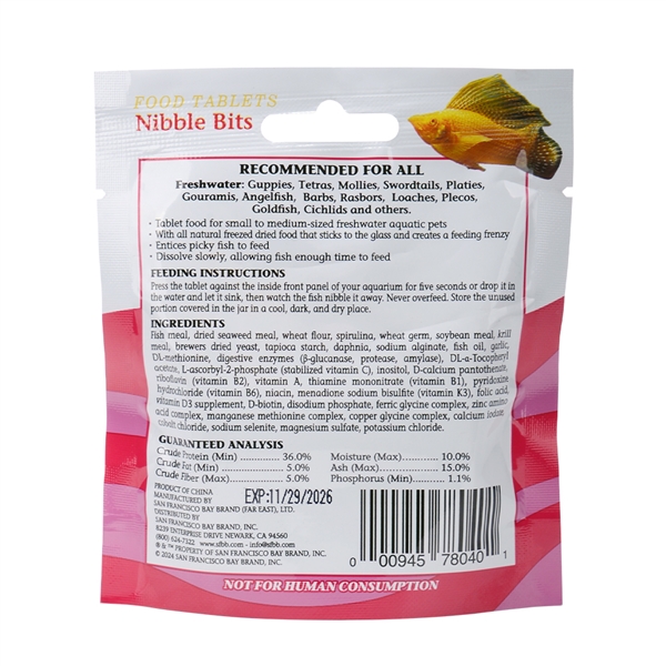 Bay Brand Nibble Bits - Freshwater Herbivore Small Tablets (10mm) 0.37oz - Image 2
