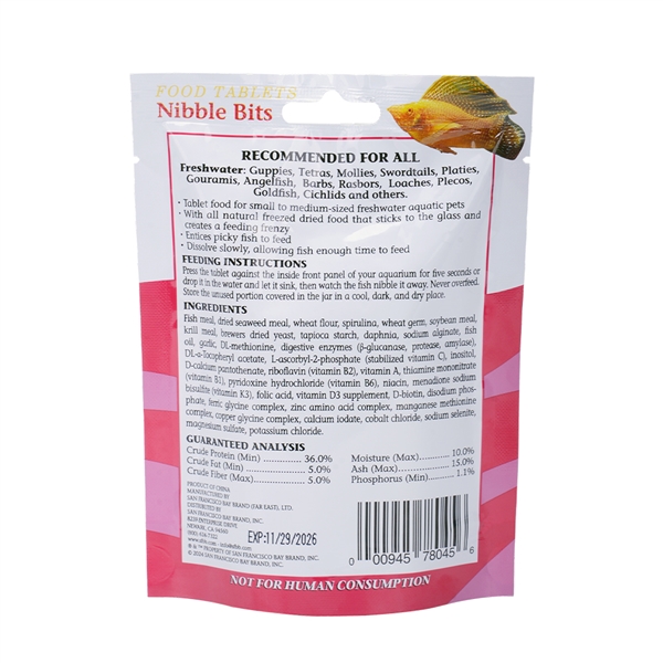 Bay Brand Nibble Bits - Freshwater Herbivore Large Tablets (20mm) 2.1oz - Image 2