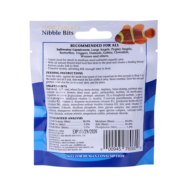 Bay Brand Nibble Bits - Saltwater Carnivore Small Tablets (10mm) 0.37oz - Image 2