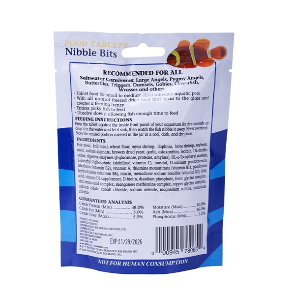 Bay Brand Nibble Bits - Saltwater Carnivore Large Tablets (20mm) 2.1oz - Image 2