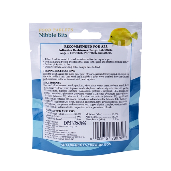 Bay Brand Nibble Bits - Saltwater Herbivore Small Tablets (10mm) 0.37oz - Image 2