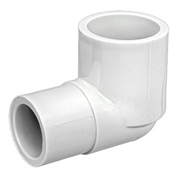 Dura Schedule 40 PVC 90 Street Elbow 1-1/2" Spg X 1-1/2" Slip White