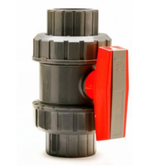 PVC True Union Ball Valve 1/2" SxS GRAY