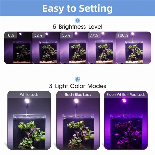 Hygger Clip-On Aquarium LED Light - HG033-9W - Image 2
