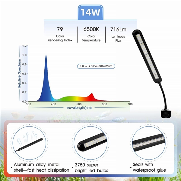Hygger Clip-On Aquarium LED Light - HG033-9W - Image 4