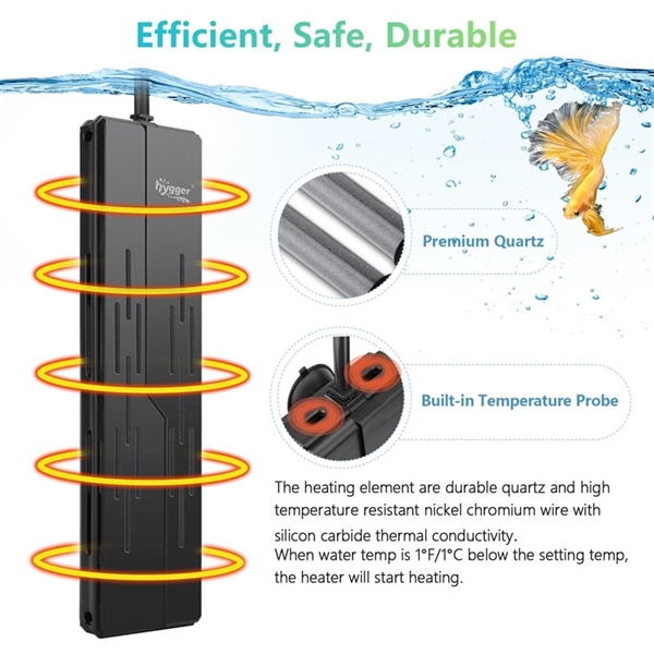 Hygger Quartz Tube Aquarium Heater - HG102-800W - Image 2