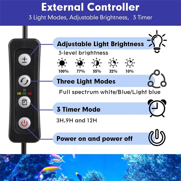 Hygger Eyeball Aluminum Alloy Reef Light - HG171-36W - Image 2