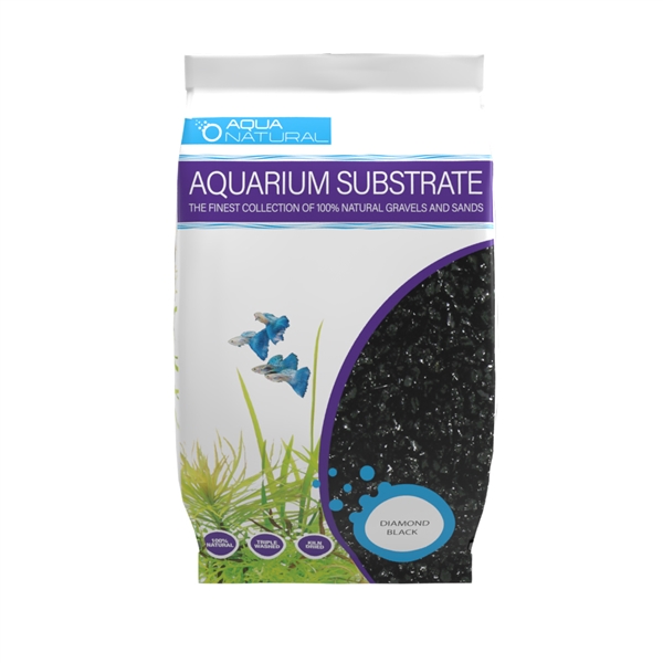 Pisces Aqua Natural Aquarium Substrate - Diamond Black Gravel 20 lbs