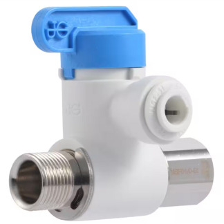 RO John Guest Angle Stop Valve - 3/8" MPT x 3/8" FPT x 1/4" QC
