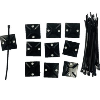 Cable Ties w/ Adhesive Back - BLACK 10PK