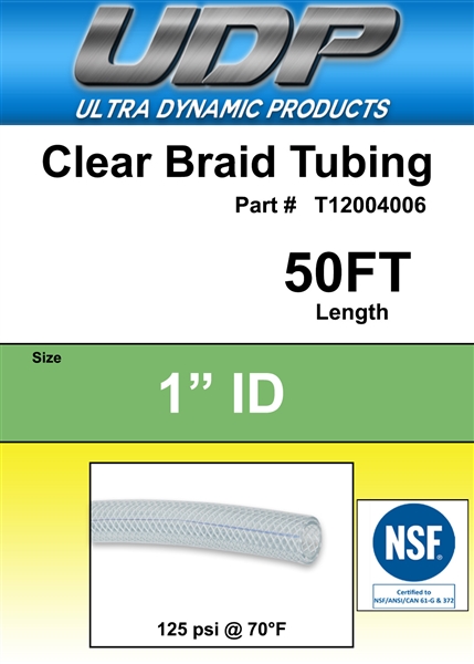 UDP Braided Vinyl Tubing - 1" ID x 1-3/8" OD - 50 Ft. Box - Image 3