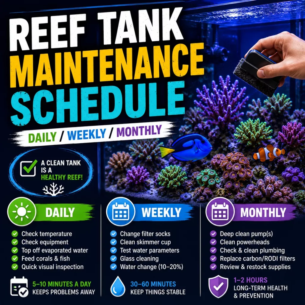 Reef Tank Maintenance Schedule: Daily, Weekly & Monthly
